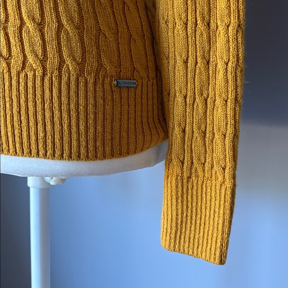 SUPERDRY Women’s Mustard Cable knit Crewneck Sweater - Picture 3 of 8